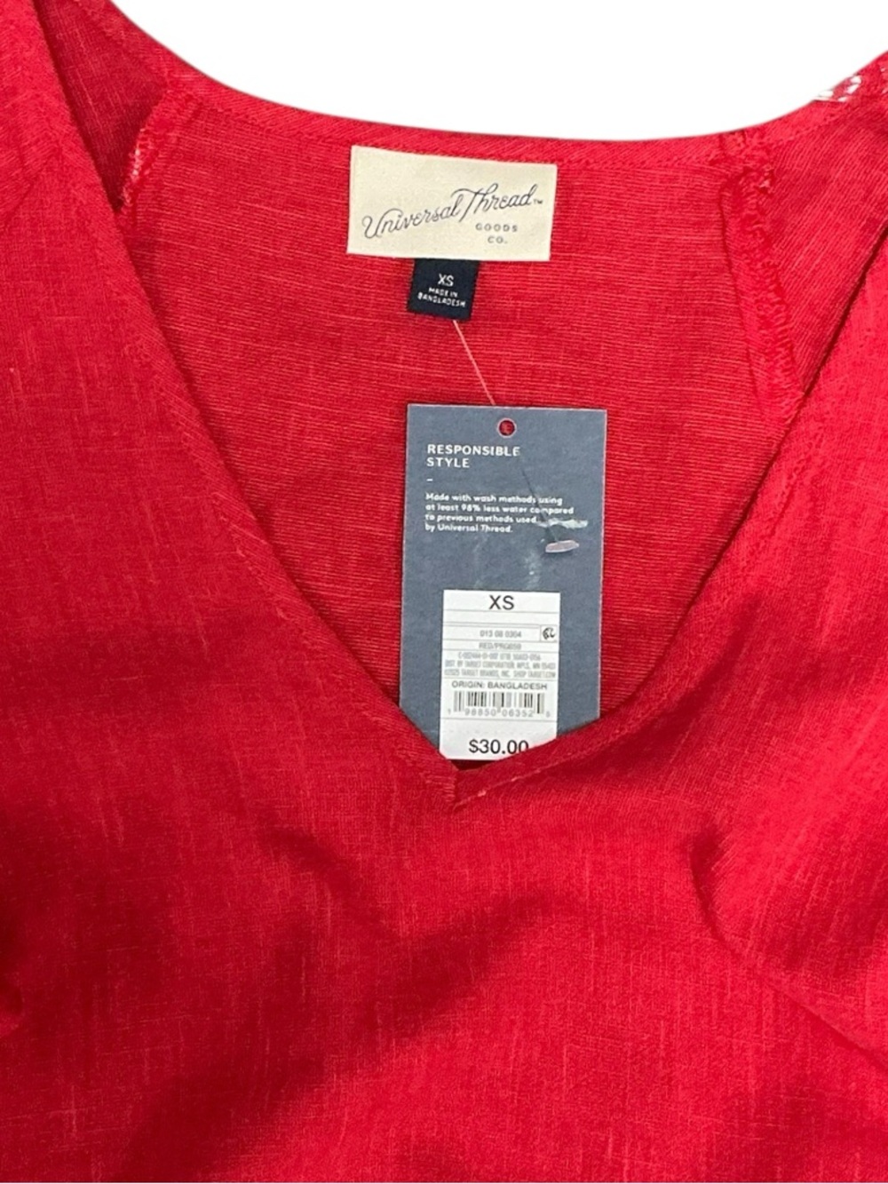 Universal Thread - NWT - Red V-Neck Puff Sleeve Skater Dress - Picture 2 of 6